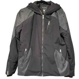 Spyder Avery Women’s Black Hooded Full-Zip Jacket Reflective NWOT Size L
